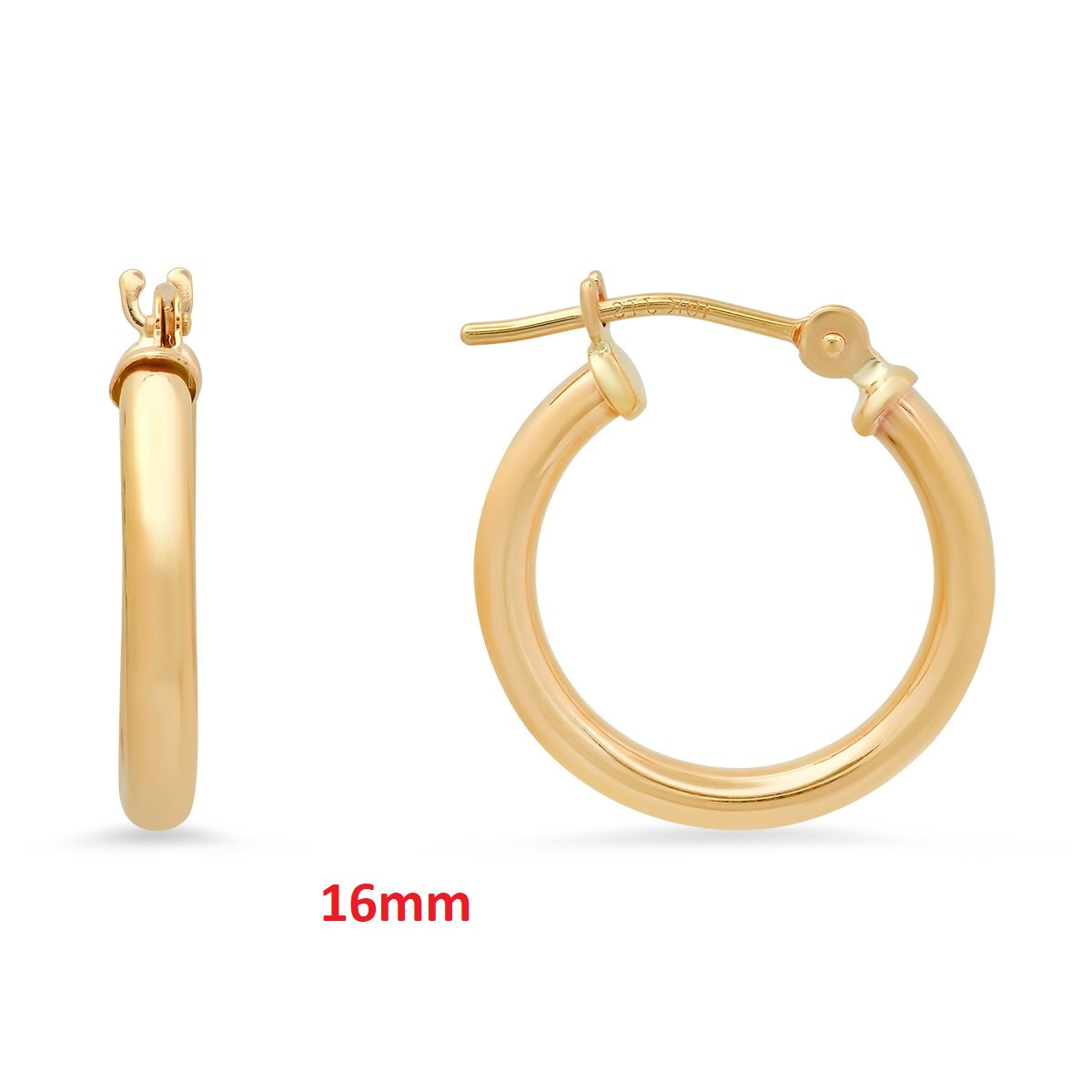 Real 10k Solid Gold Classic Huggy Hoop Gold Earrings - Charming Charlie