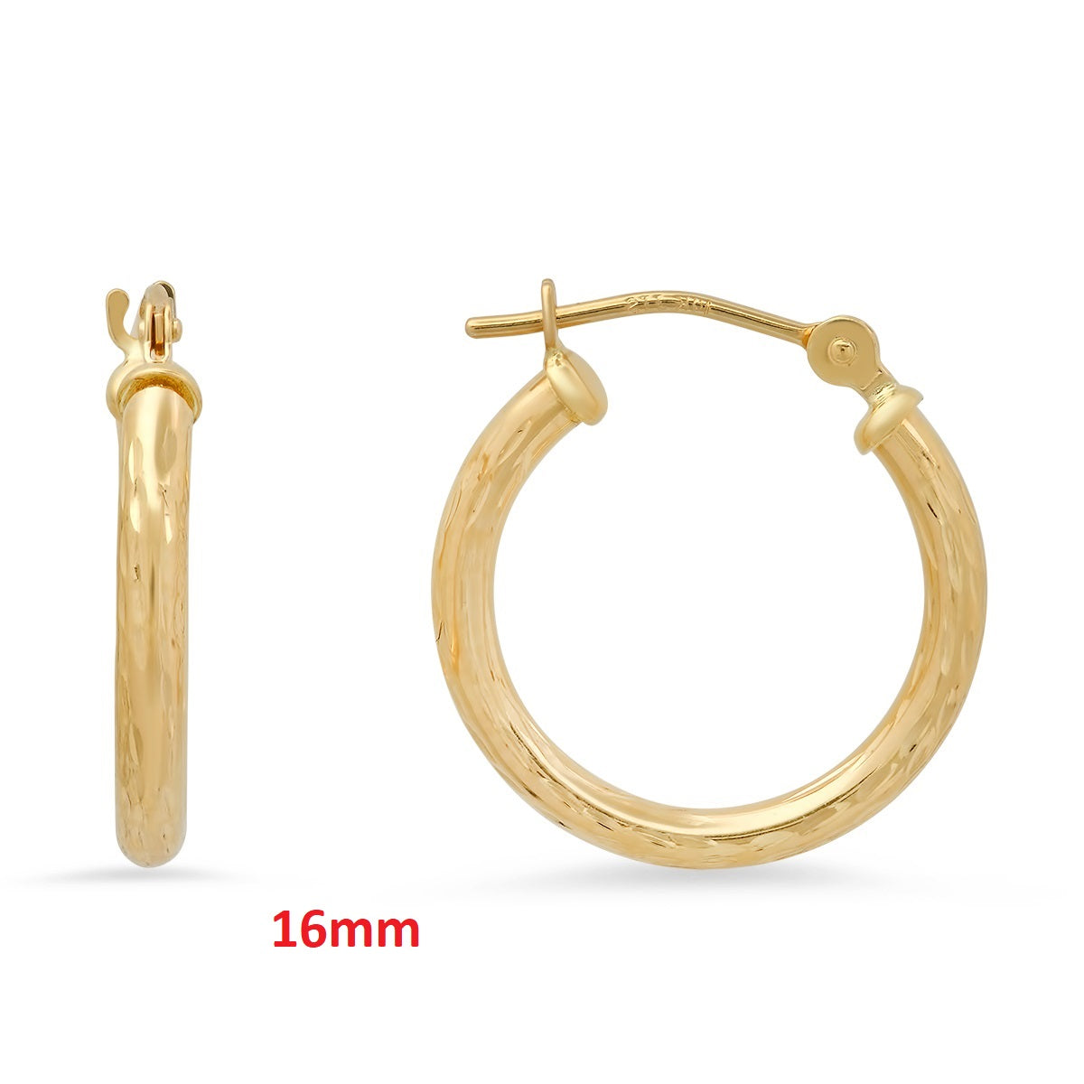 Real 10k Solid Gold Diamond-cut Huggy Hoop Gold Earrings - Charming Charlie