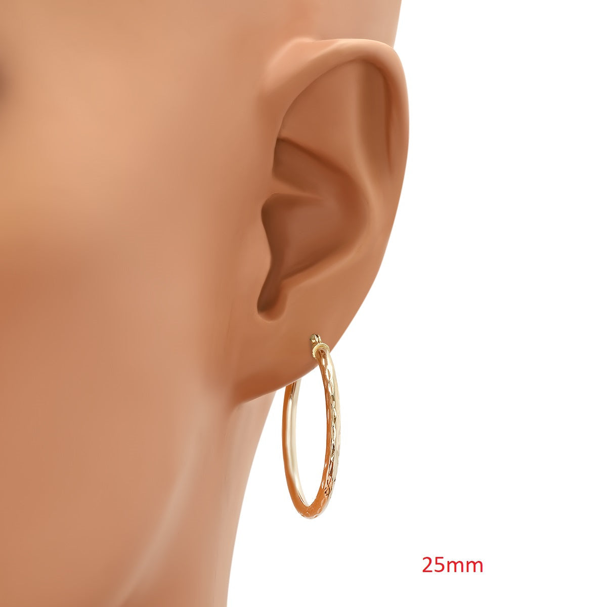 Real 10k Solid Gold Diamond-cut Huggy Hoop Gold Earrings - Charming Charlie