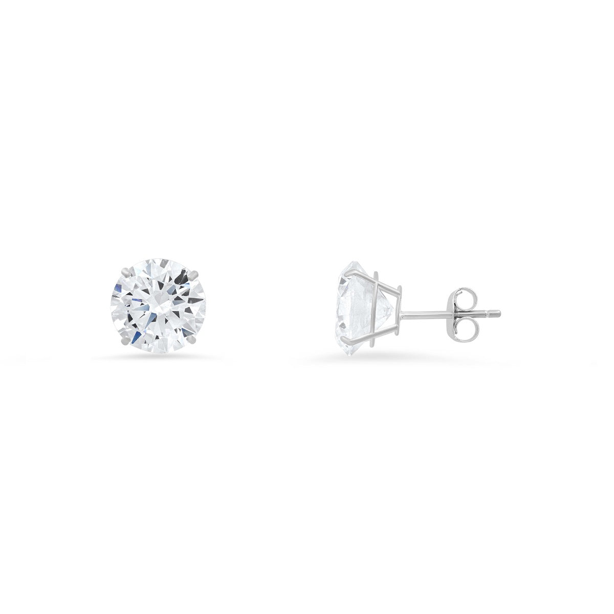 Real 10k Solid Gold Petite 4mm Diamond Stud Earrings - Charming Charlie