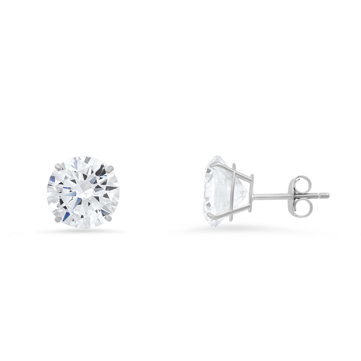 Real 10k Solid Gold 6mm Diamond Stud Earrings - Charming Charlie