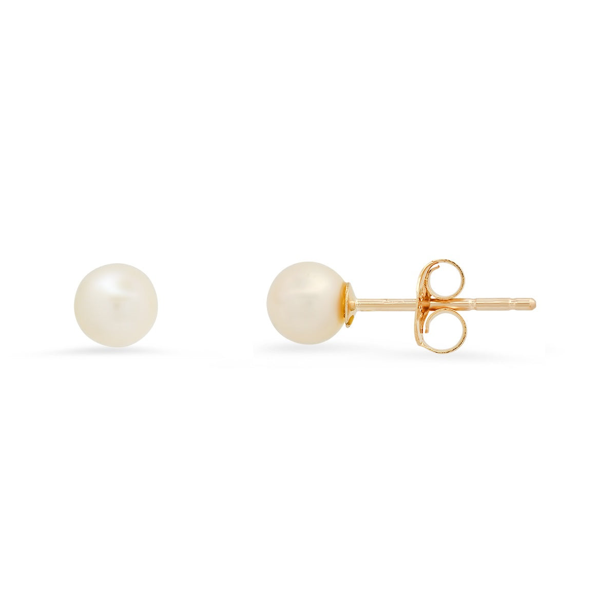 Real 10k Solid Gold Genuine Pearl Stud Earrings - Charming Charlie