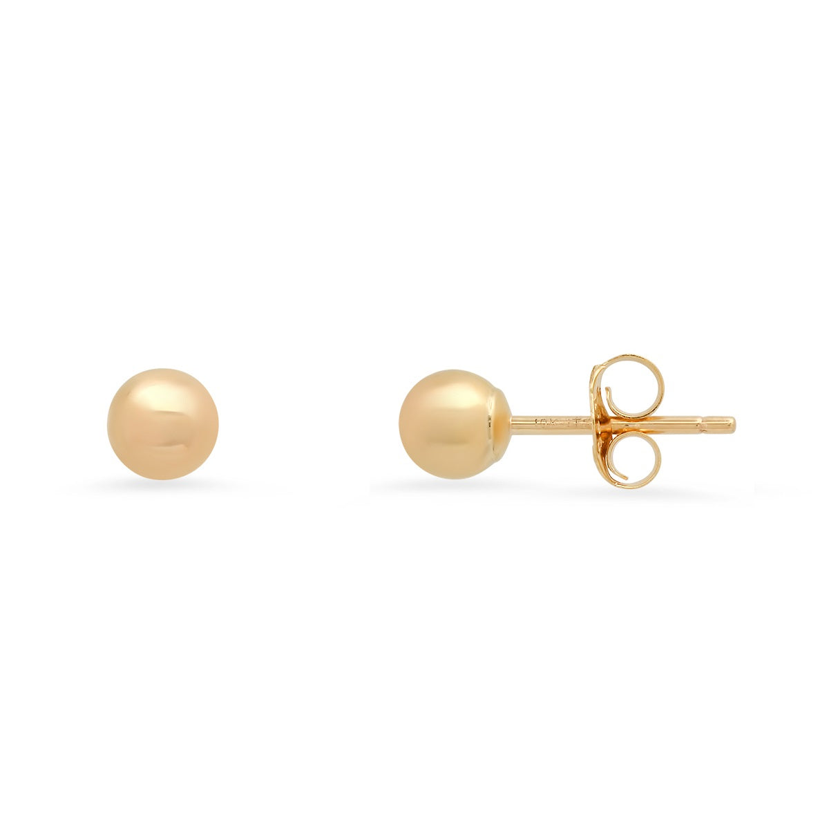 Real 10k Solid Gold Classic Ball Stud Earrings - Charming Charlie