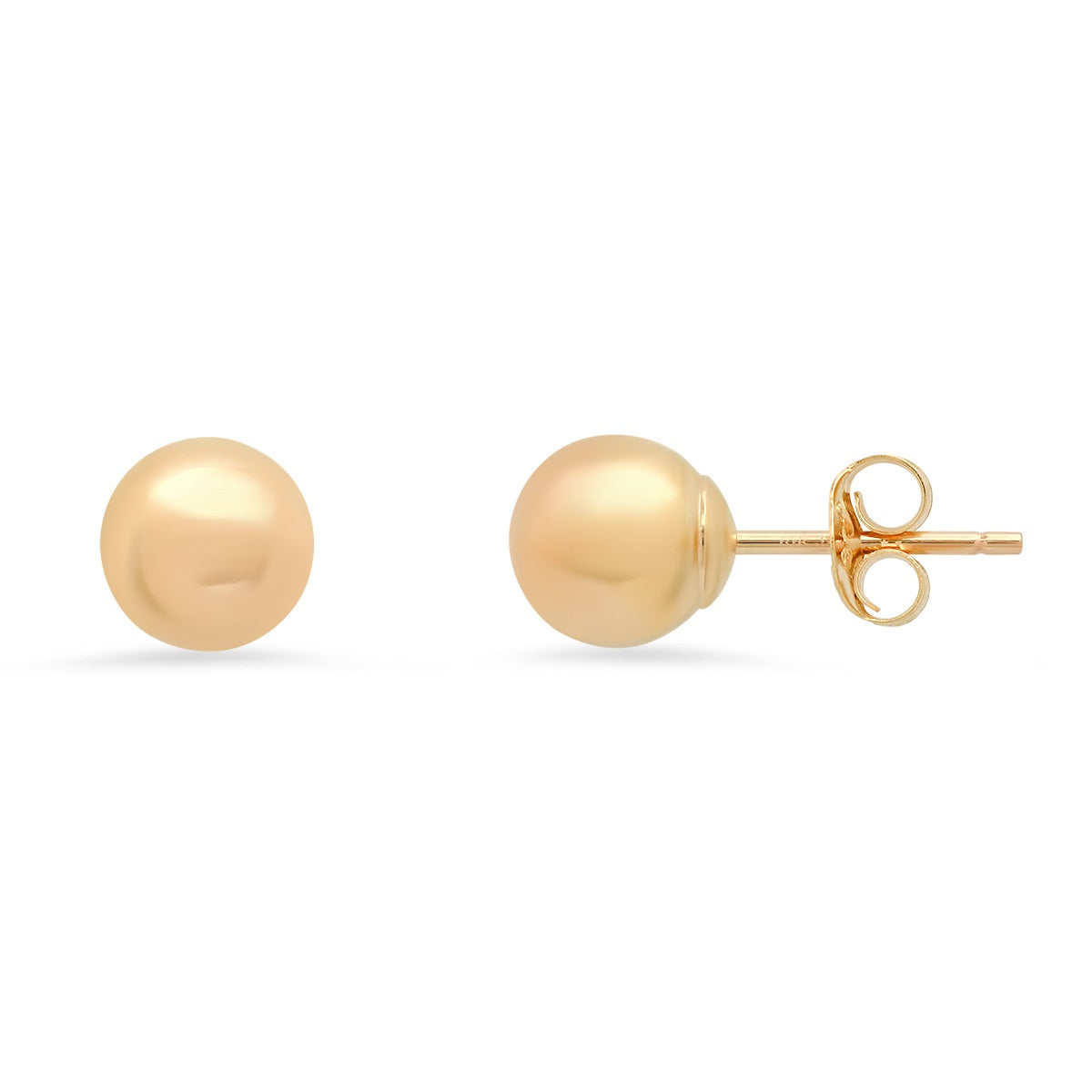 Real 10k Solid Gold Classic Ball Stud Earrings - Charming Charlie