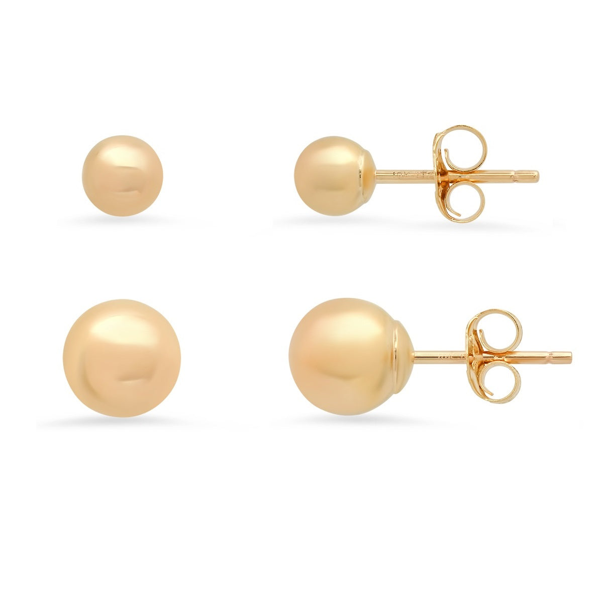 Real 10k Solid Gold Classic Ball Stud Earrings - Charming Charlie