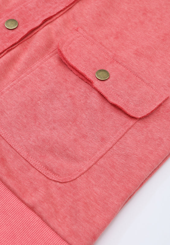Snap Down Flap Pocket Long Sleeve Shacket - Charming Charlie