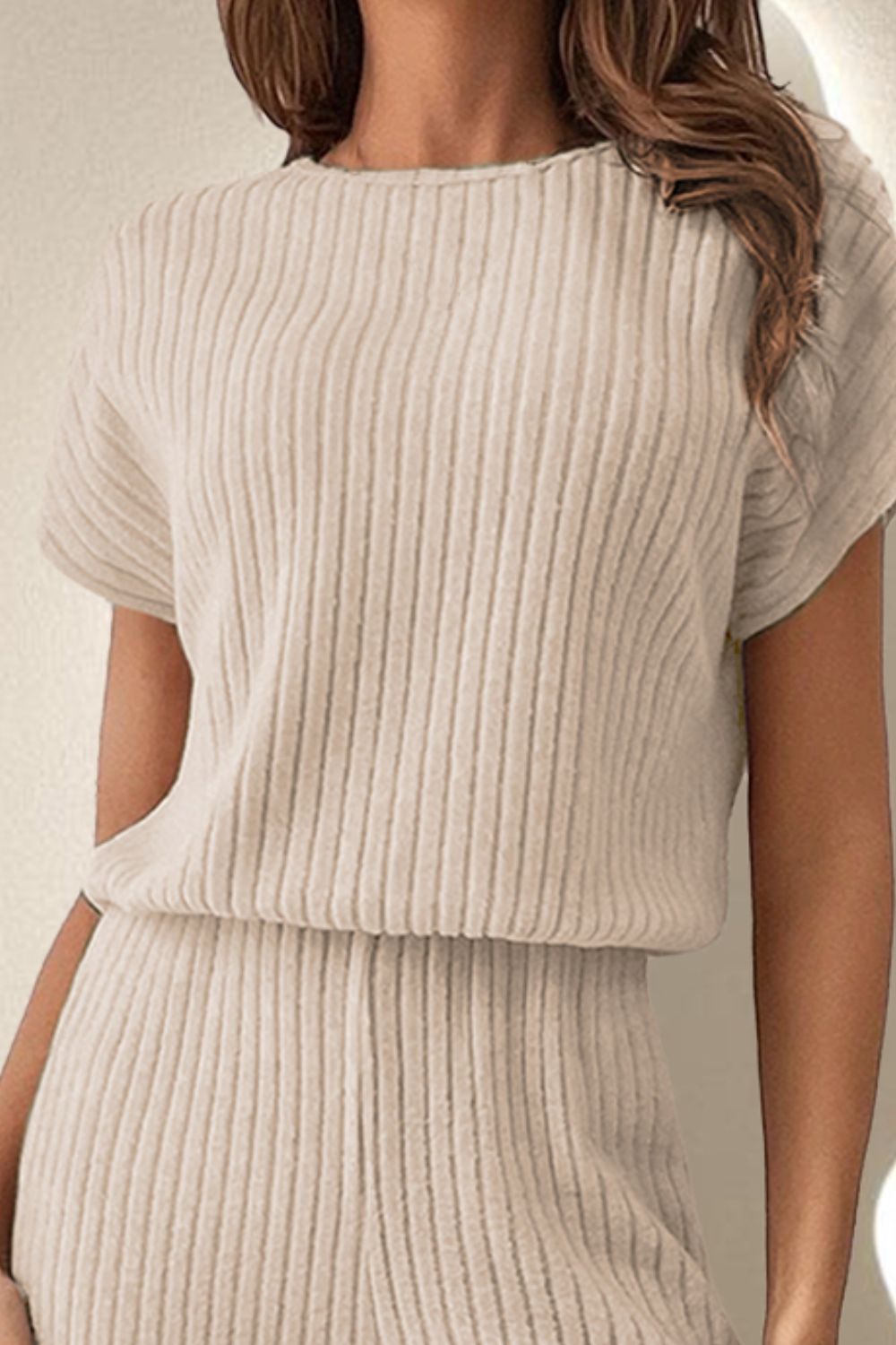 Round Neck Short Sleeve Jumpsuit - Charming Charlie
