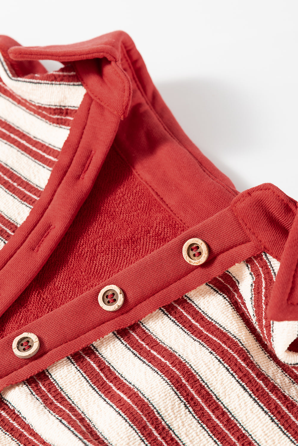 Stripe Johnny Collar Drop Shoulder Sweatshirt - Charming Charlie