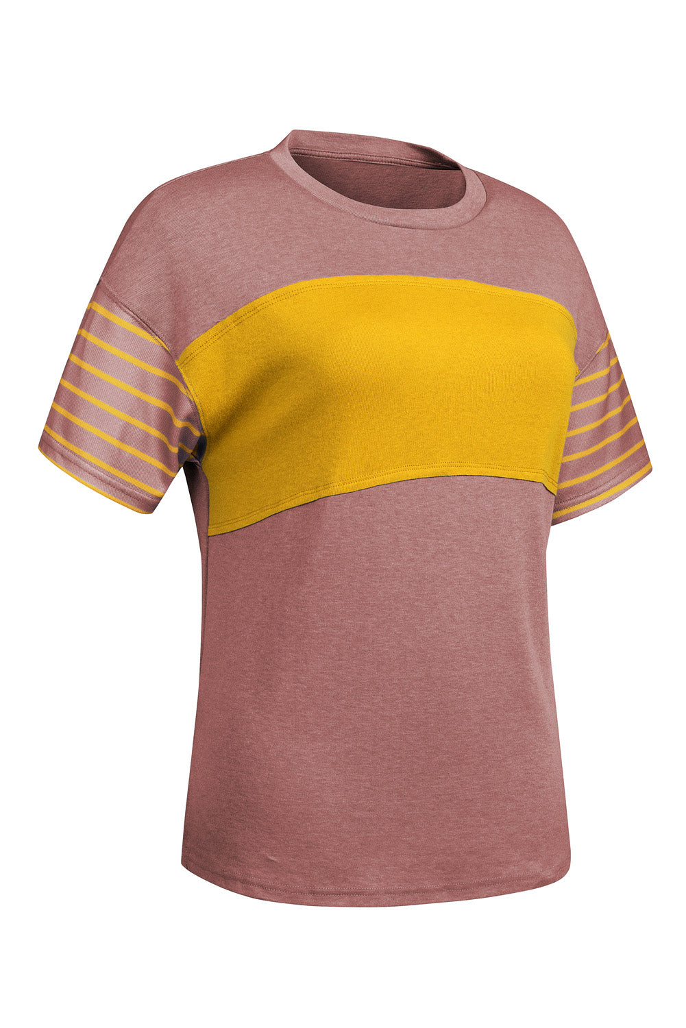 Striped Round Neck Short Sleeve T-Shirt - Charming Charlie