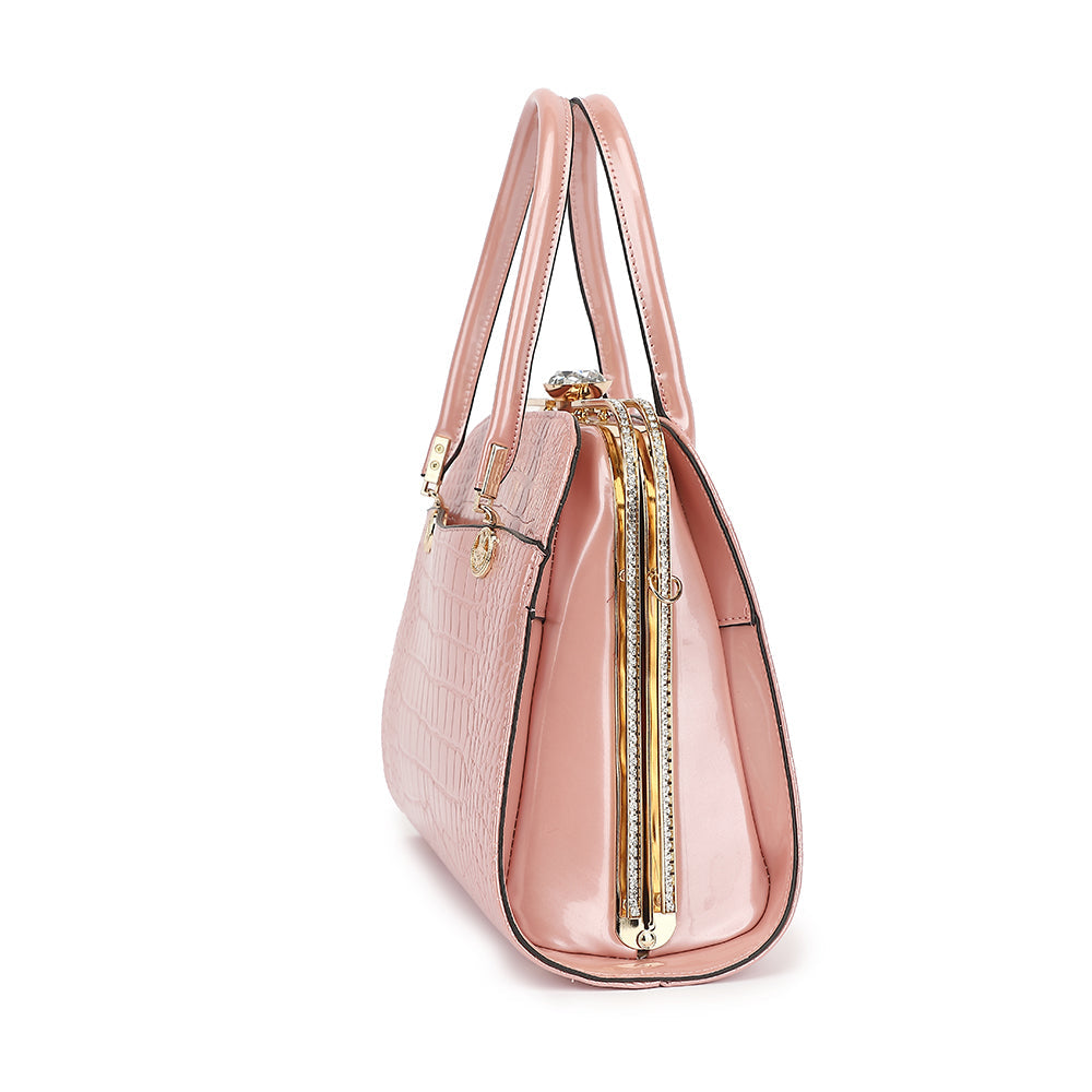 Croco Patent Leather Frame Satchel - Charming Charlie