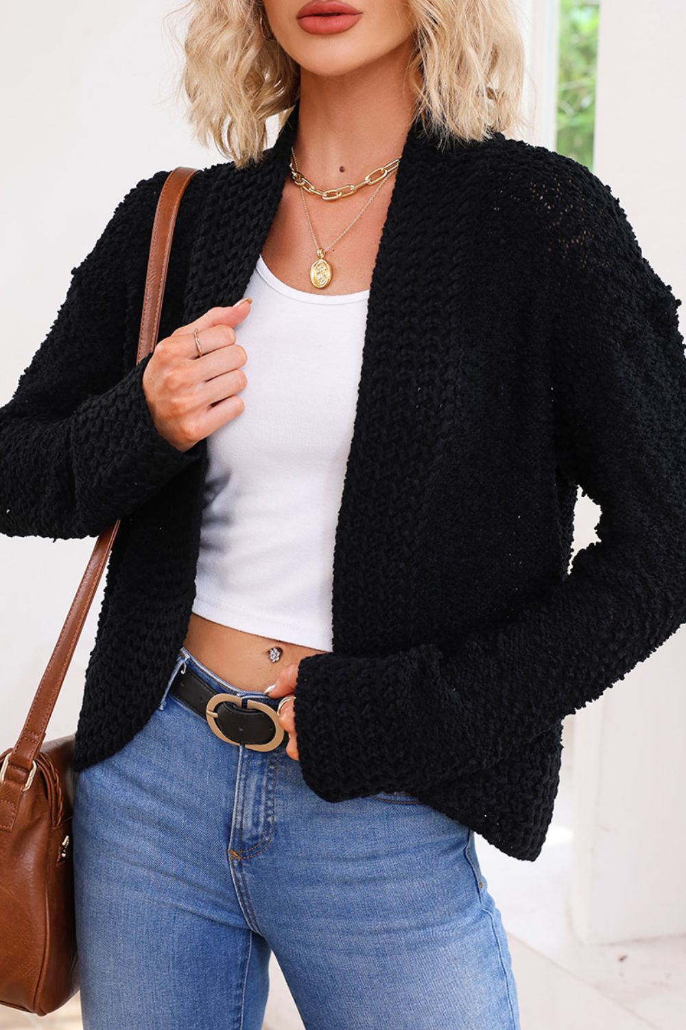 Solid Color Open Front Cardigan - Charming Charlie