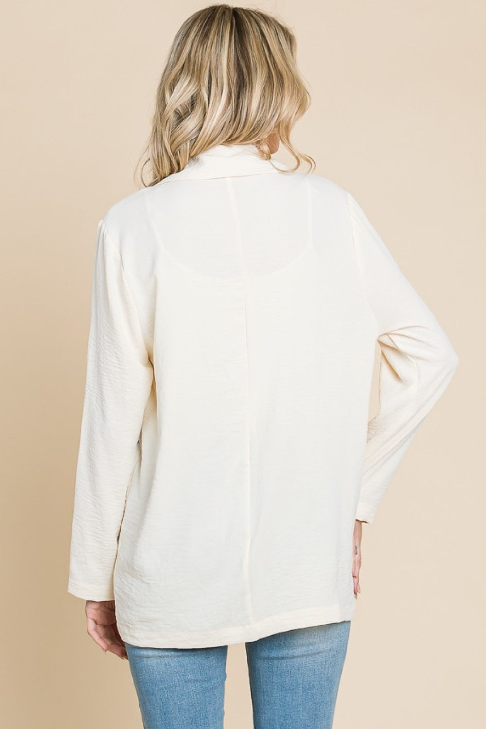 Culture Code One Button Long Sleeve Blazer with Pockets - Charming Charlie