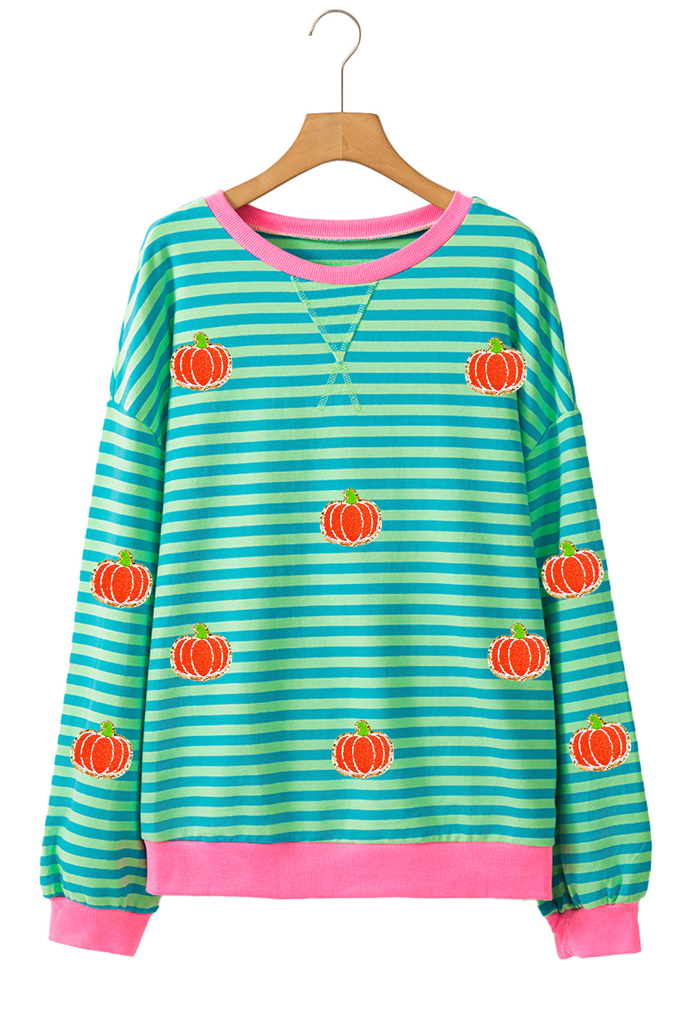 Pumpkin Striped Long Sleeve Sweatshirt - Charming Charlie