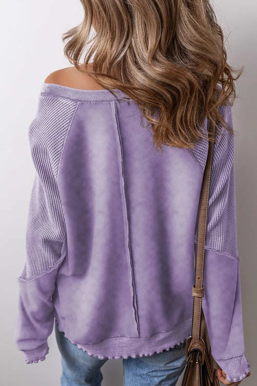 Exposed Seam Long Sleeve Sweatshirt - Charming Charlie