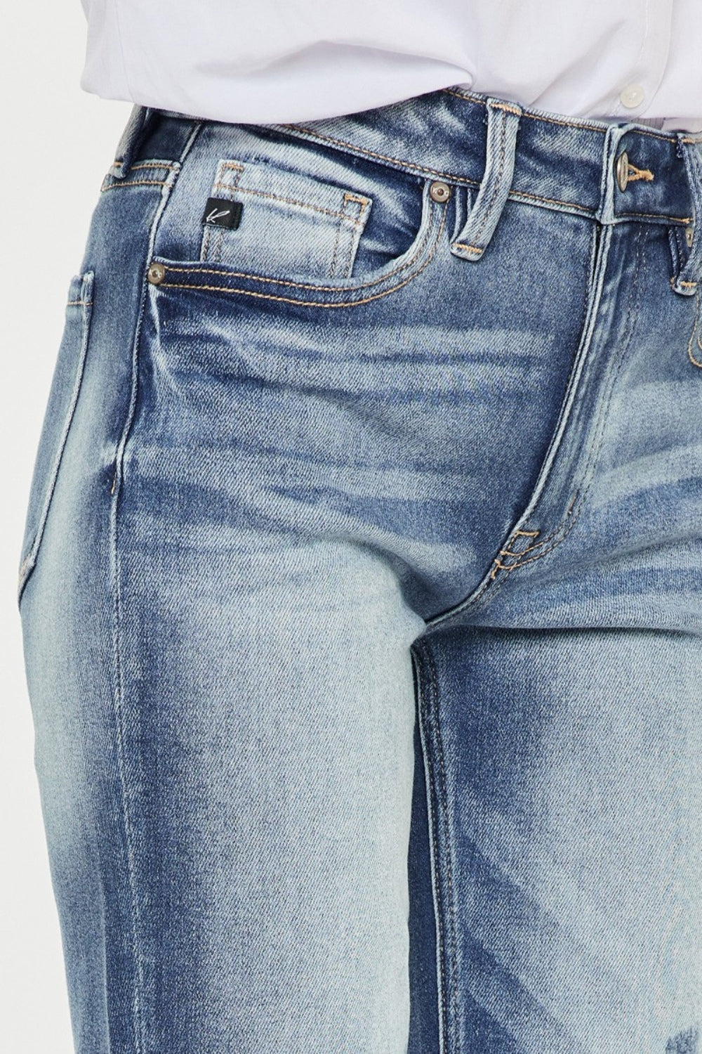 Kancan High Rise Cuffed Straight Jeans - Charming Charlie