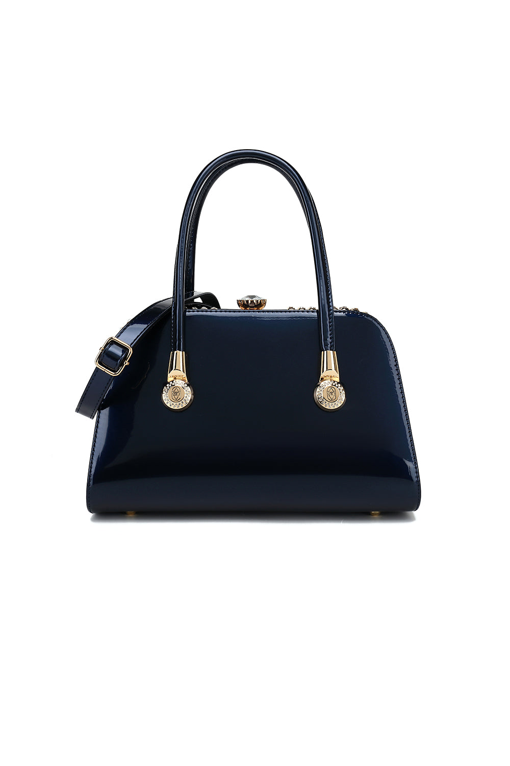 Frame Satchel with Rhinestones Patent Leather - Charming Charlie