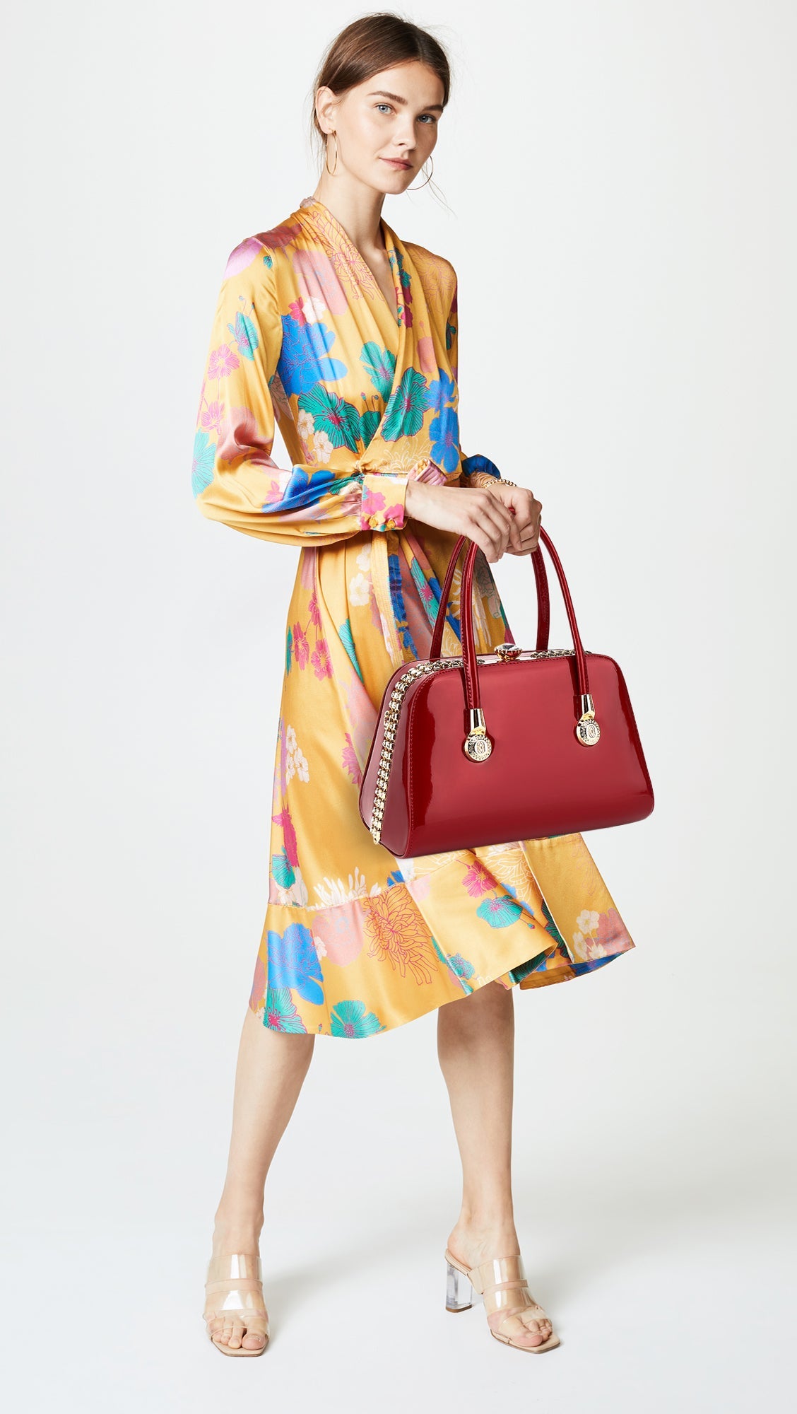 Frame Satchel with Rhinestones Patent Leather - Charming Charlie