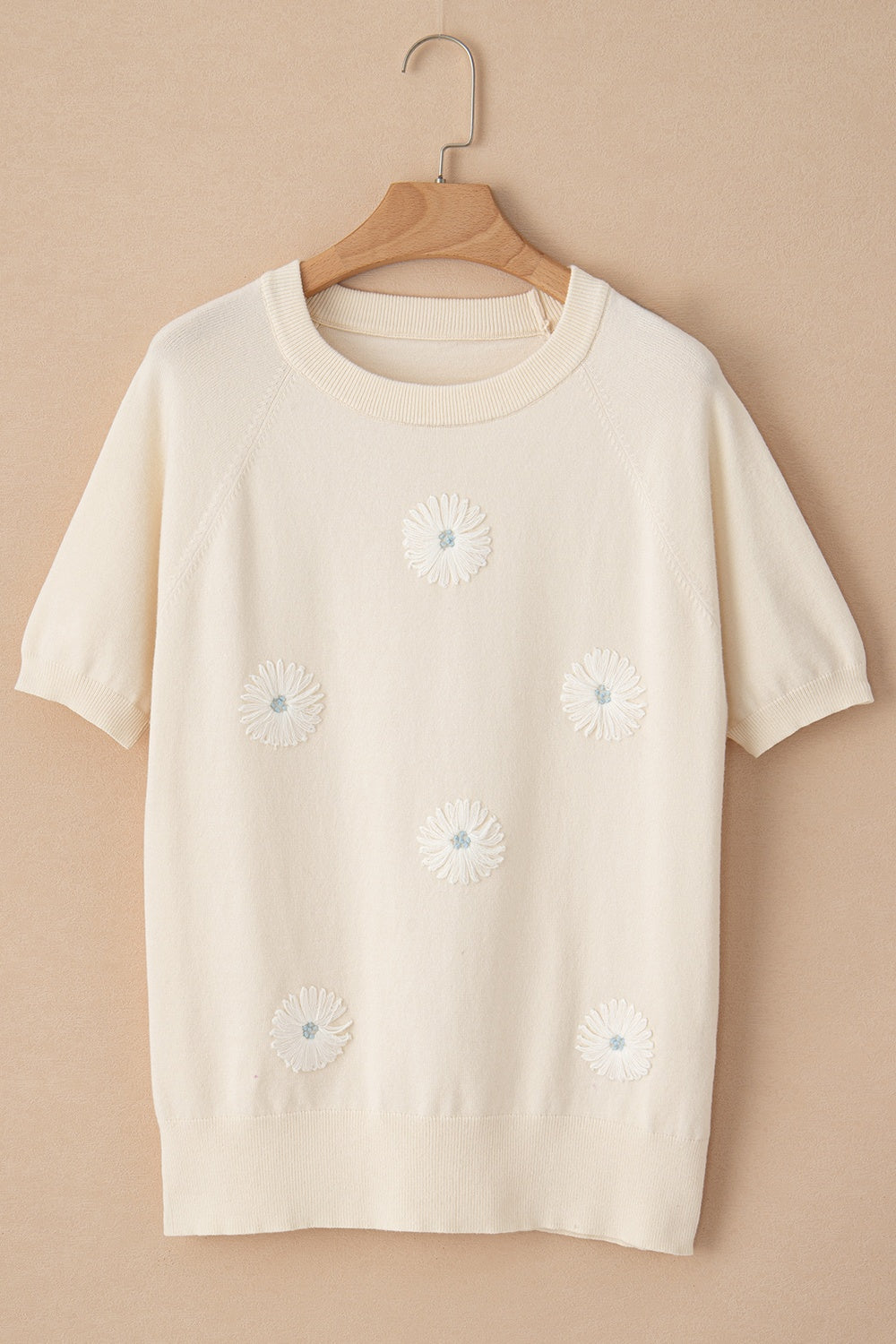 Daisy Round Neck Short Sleeve Knit Top - Charming Charlie