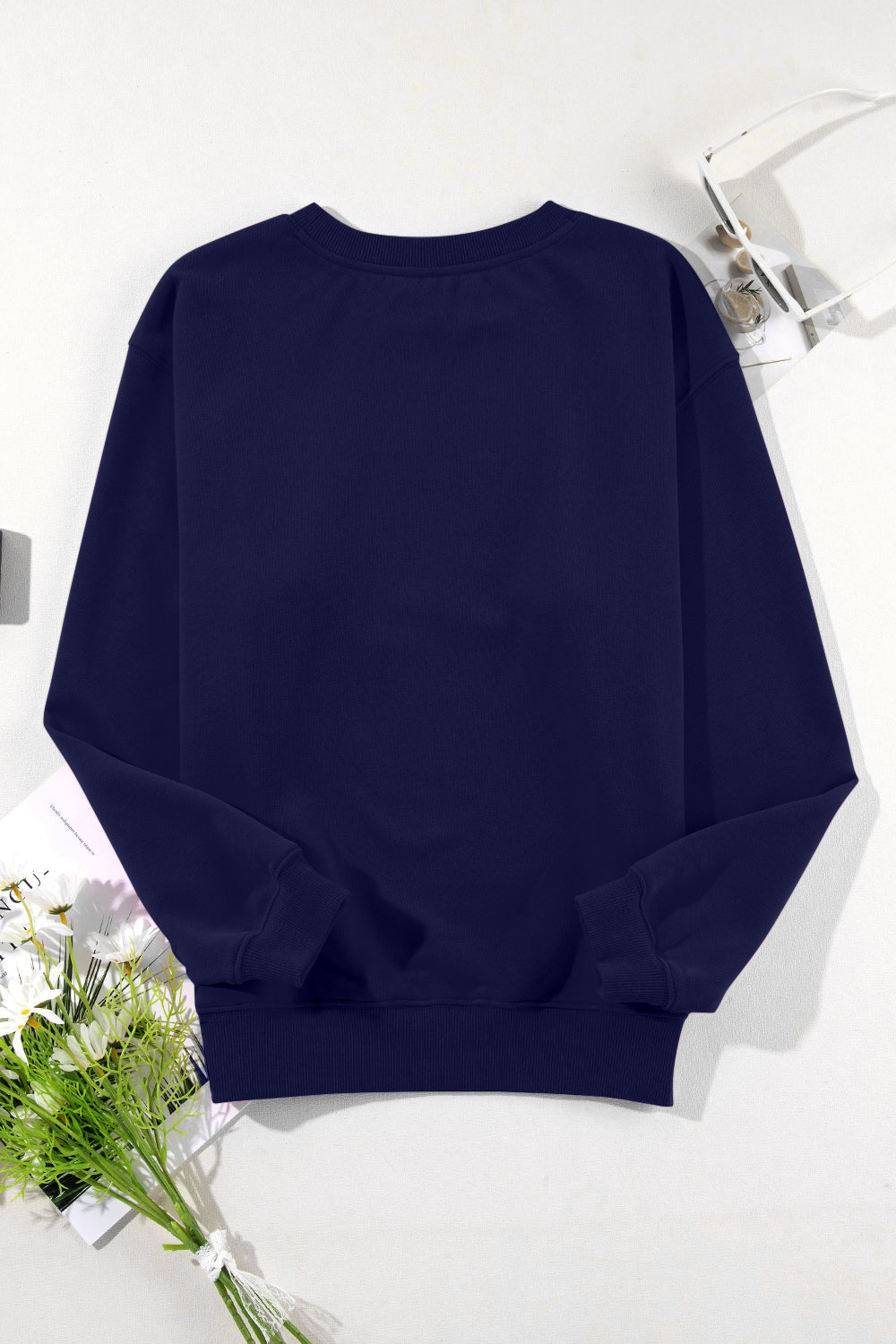 Round Neck Long Sleeve Sweatshirt - Charming Charlie