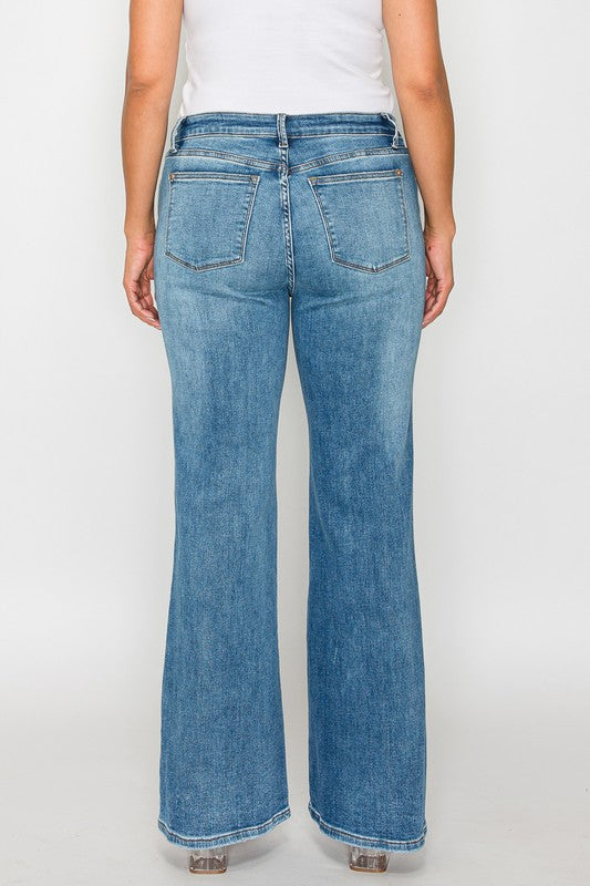 bytos Full Size Cat's Whiskers Mid Rise Bootcut Jeans - Charming Charlie