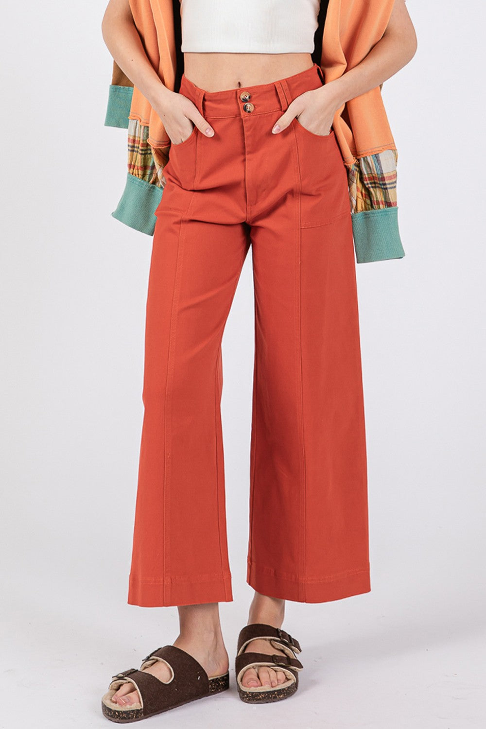 SAGE + FIG Wide Leg Cropped Pants - Charming Charlie
