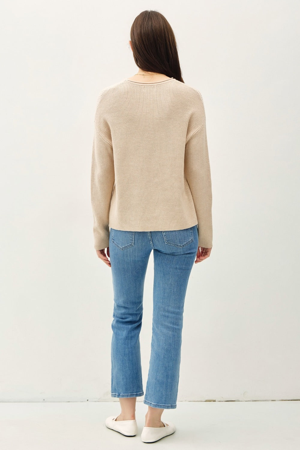 Be Cool Round Neck Long Sleeve Sweater - Charming Charlie