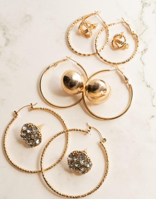 Set Of 6 Multi Stud And Hoop Earrings On A Card - Charming Charlie