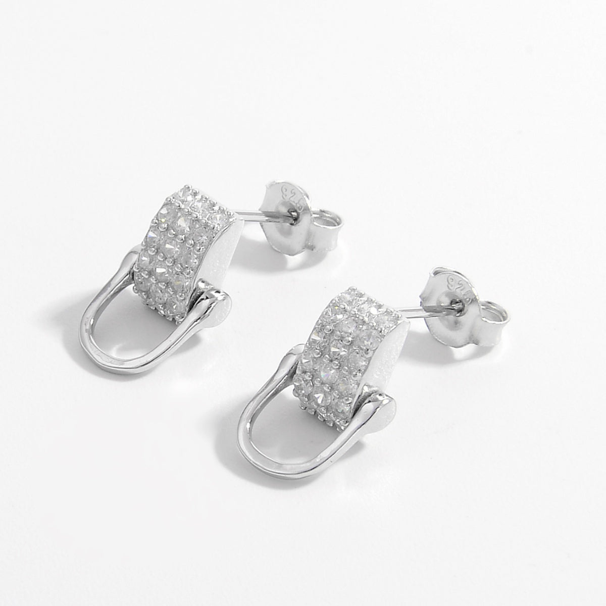 925 Sterling Silver Inlaid Zircon Earrings - Charming Charlie