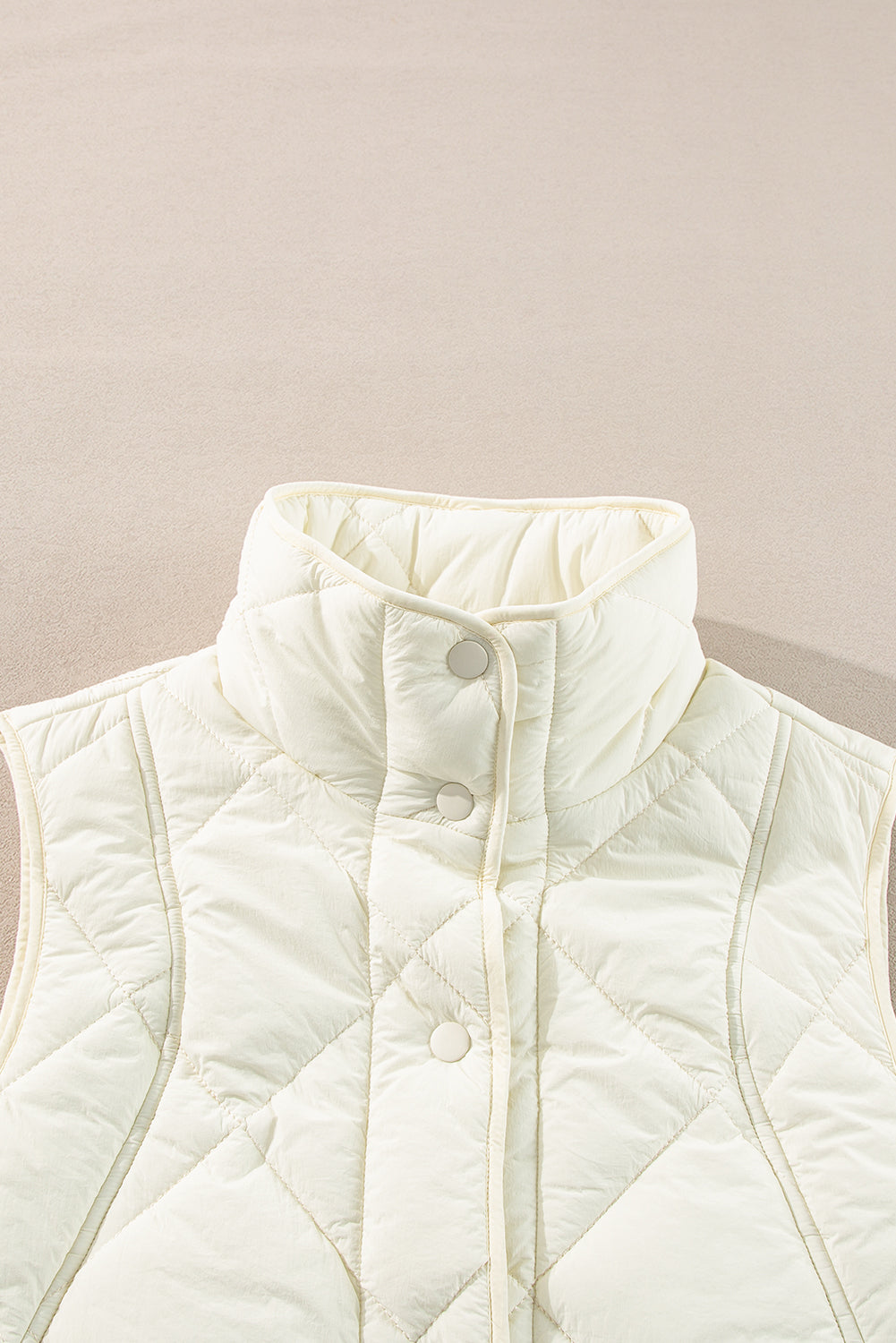 Snap Down Texture Vest Coat with Pockets - Charming Charlie