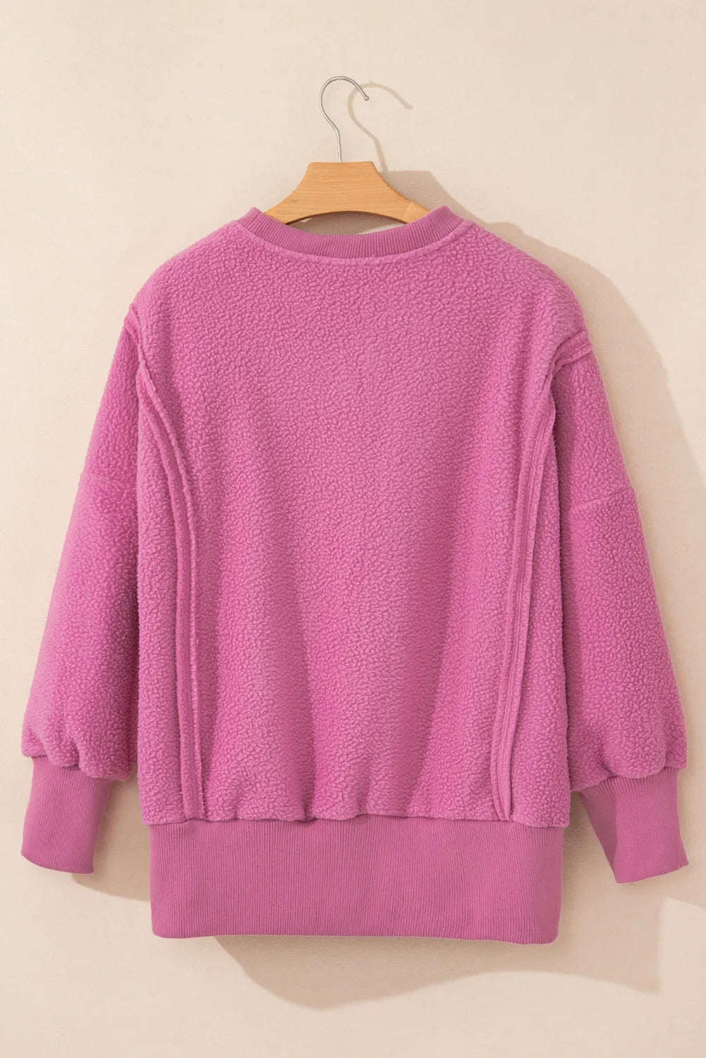 Slit Round Neck Long Sleeve Sweatshirt - Charming Charlie