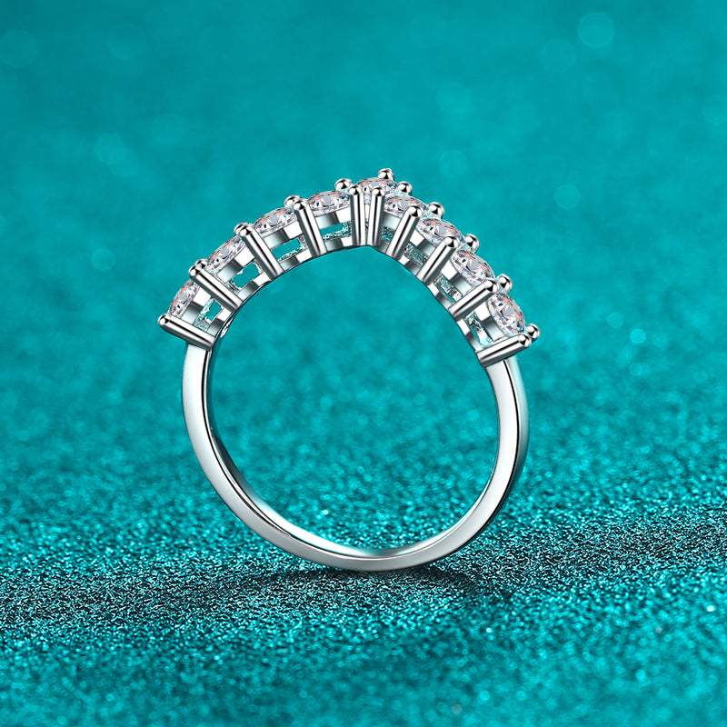925 Sterling Silver Moissanite V Shape Ring - Charming Charlie