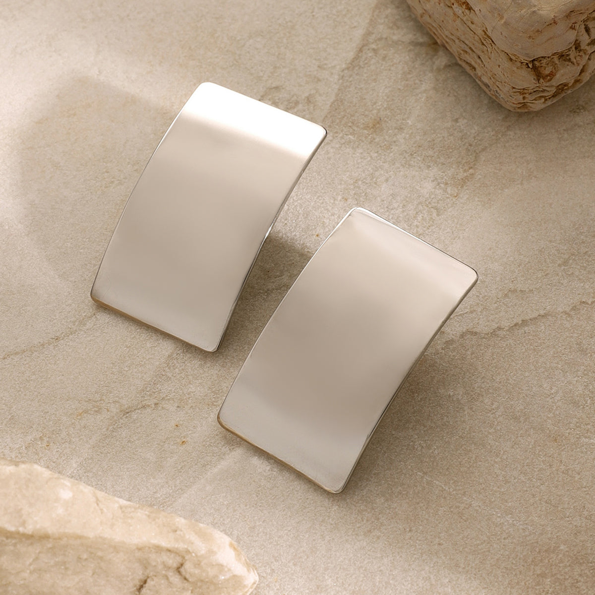 Stainless Steel Rectangle Earring - Charming Charlie