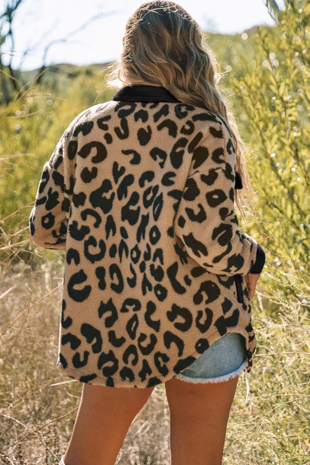 Leopard Button Up Long Sleeve Jacket - Charming Charlie