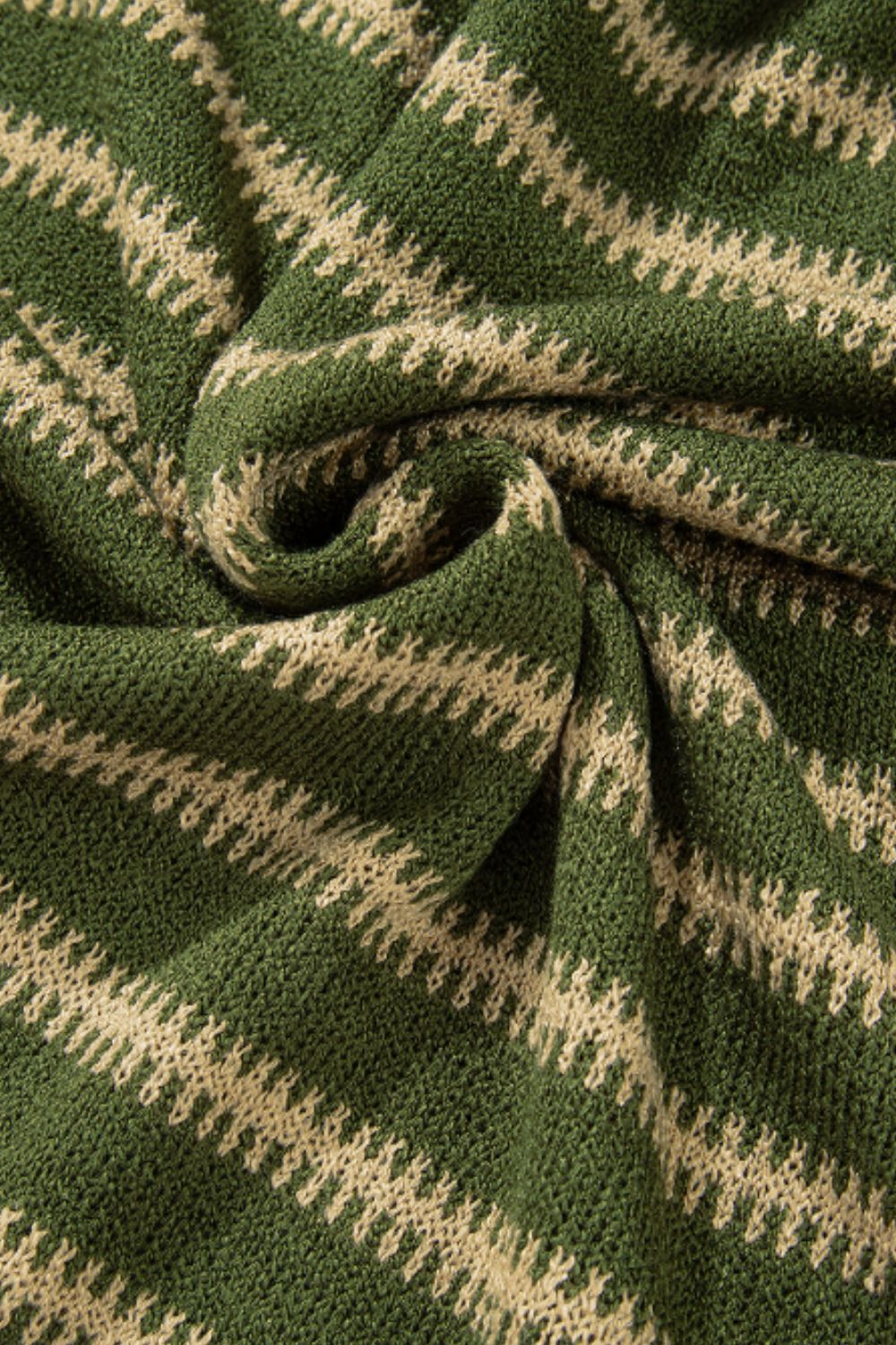 Striped Round Neck Dropped Shoulder Sweater - Charming Charlie