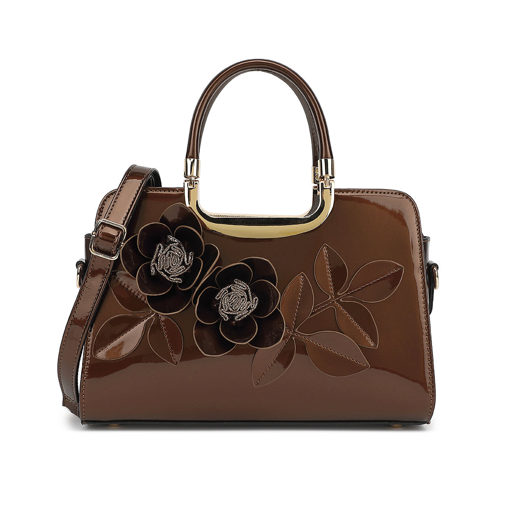 Patent Leather Frame Satchel - Charming Charlie