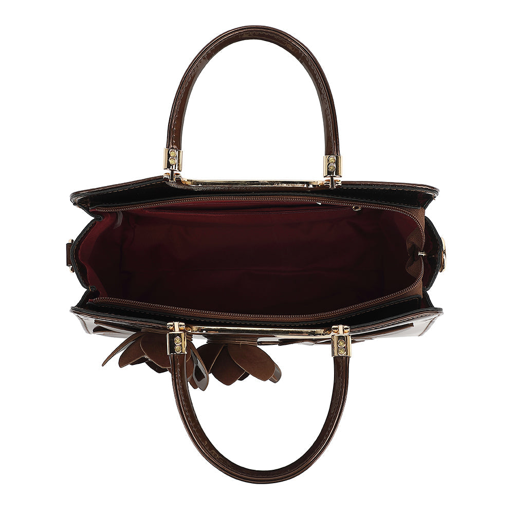 Patent Leather Frame Satchel - Charming Charlie