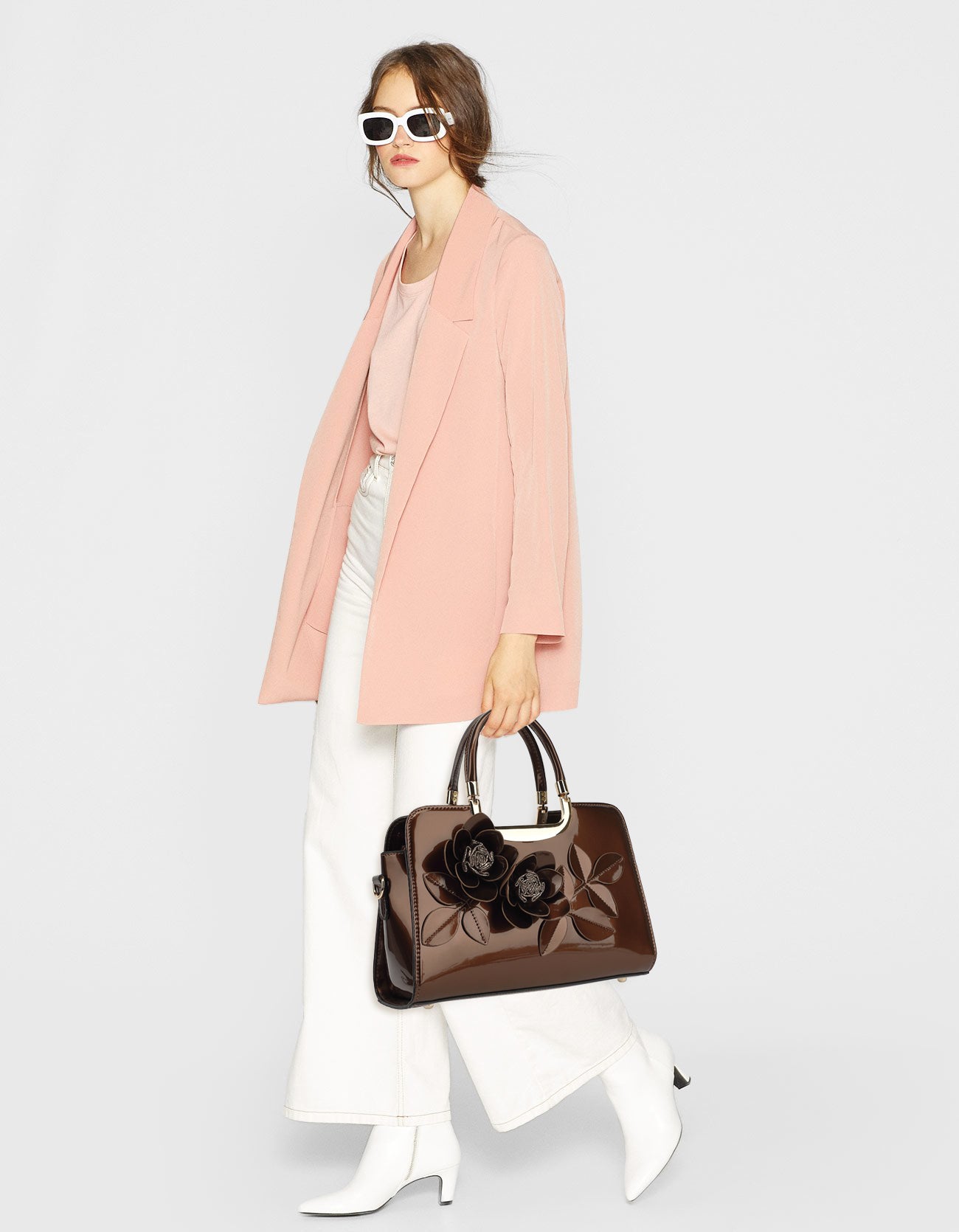 Patent Leather Frame Satchel - Charming Charlie