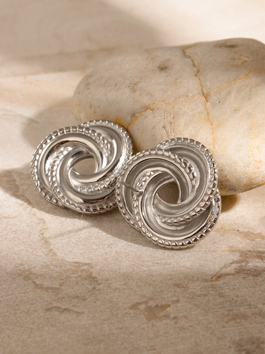 Stainless Steel Volution Stud Earrings - Charming Charlie