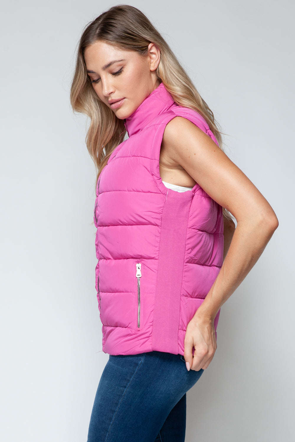 Snobbish Zip Up Turtleneck Vest with Pockets - Charming Charlie