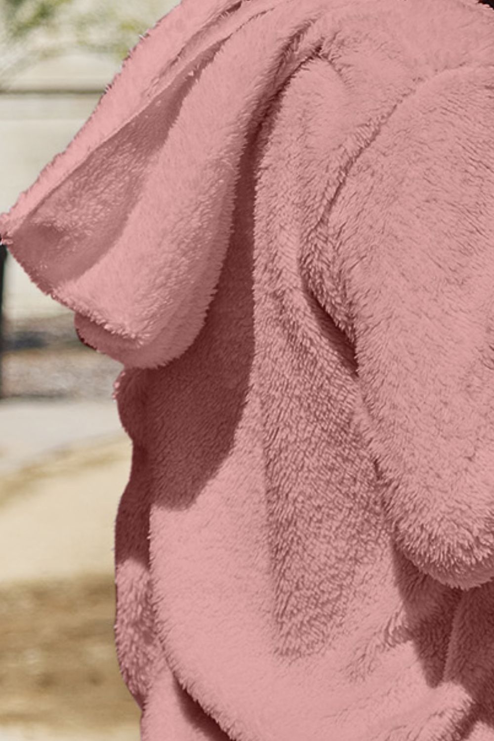 Full Size Teddy Hooded Jacket with Pockets - Charming Charlie