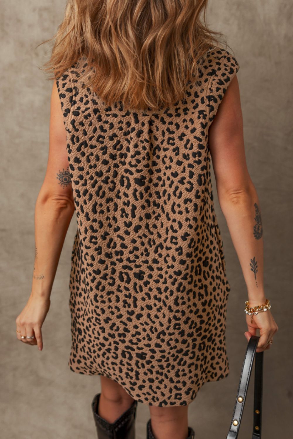 Leopard Johnny Collar Sleeveless Mini Dress - Charming Charlie