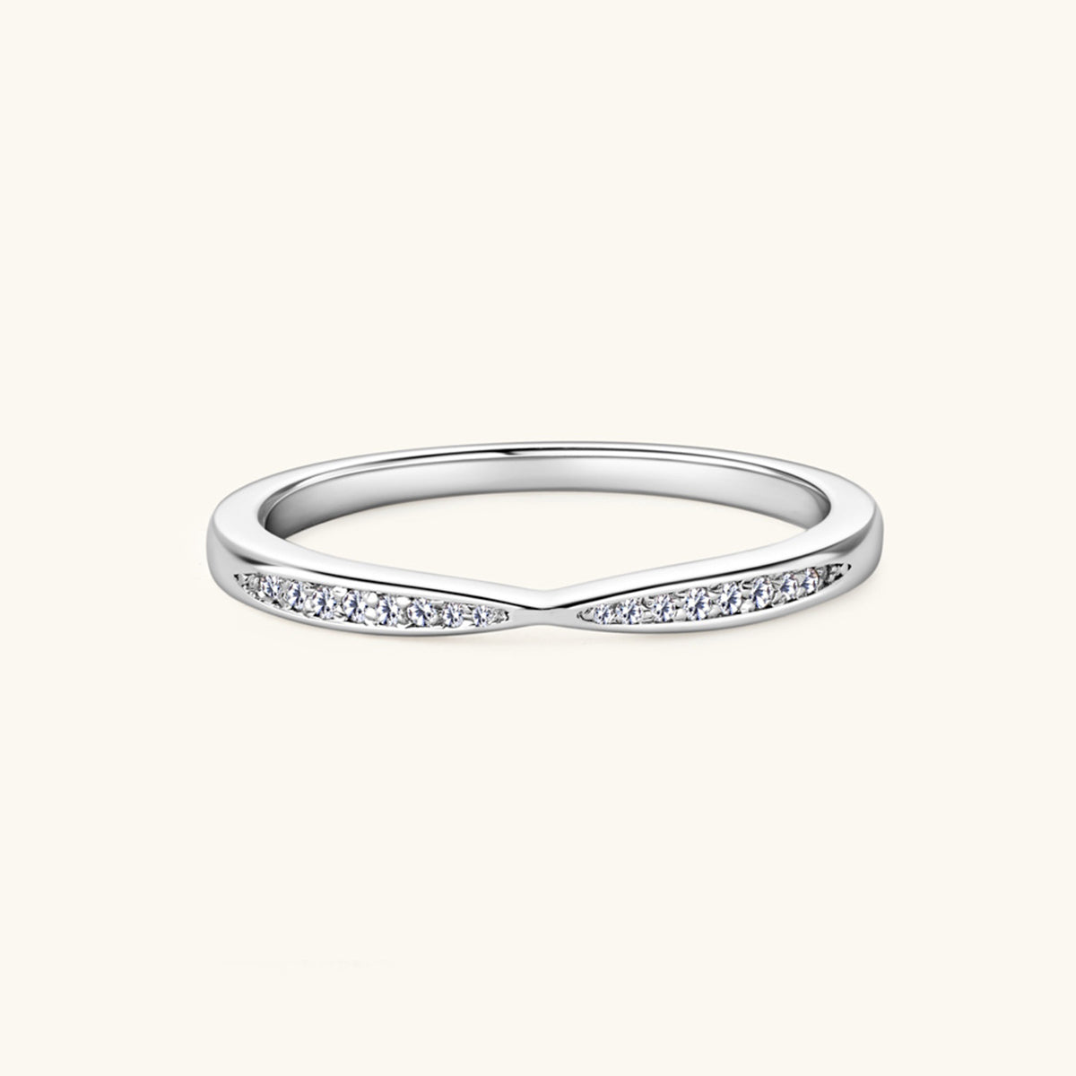 925 Sterling Silver Inlaid Moissanite Ring - Charming Charlie
