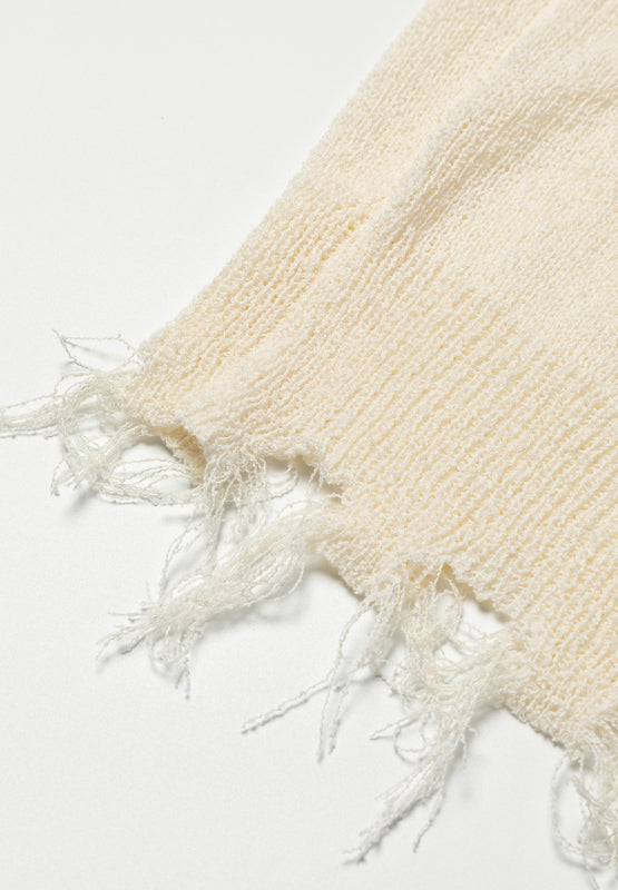 Contrast Star Raw Hem Long Sleeve Knit Top - Charming Charlie