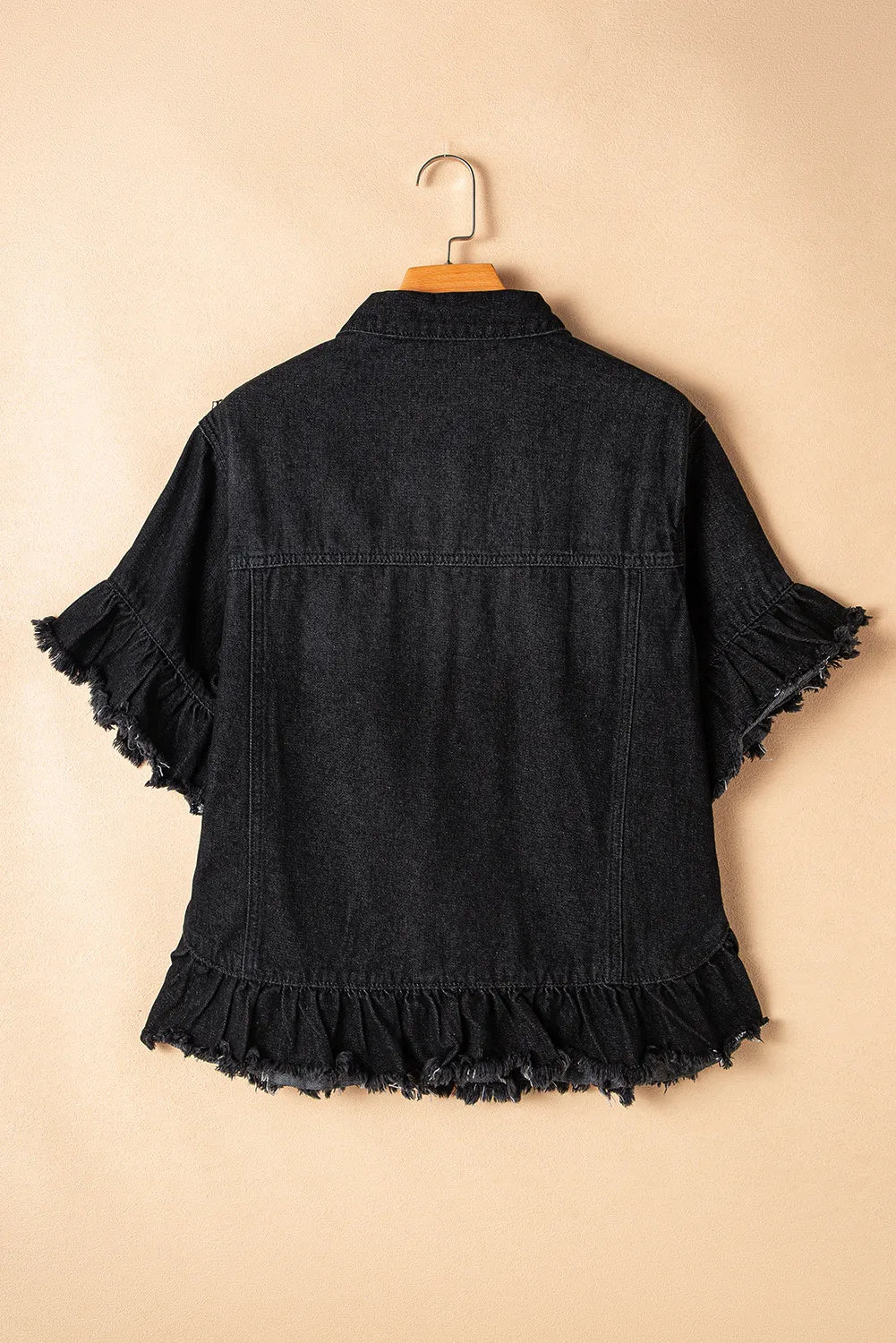 Raw Hem Button Up Denim Top - Charming Charlie