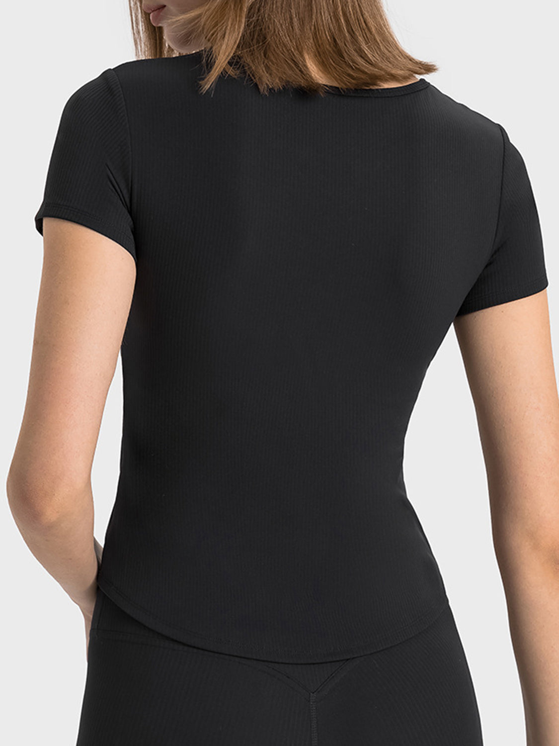 Notched Short Sleeve Active T-Shirt - Charming Charlie
