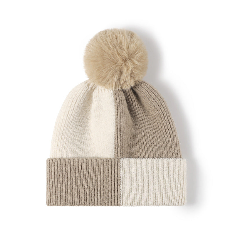 Color Block Knit Hat with Pom-pom - Charming Charlie
