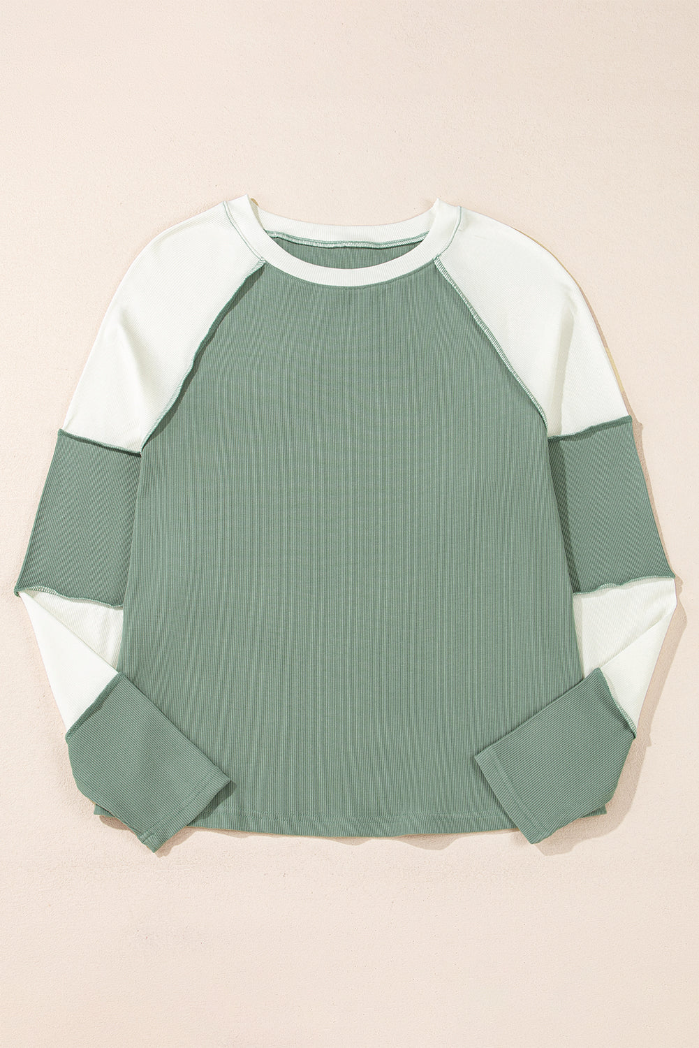 Color Block Round Neck Raglan Sleeve Top - Charming Charlie