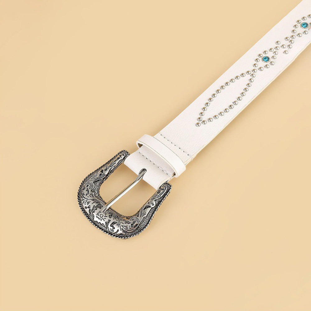 PU Leather Rhinestone Belt - Charming Charlie