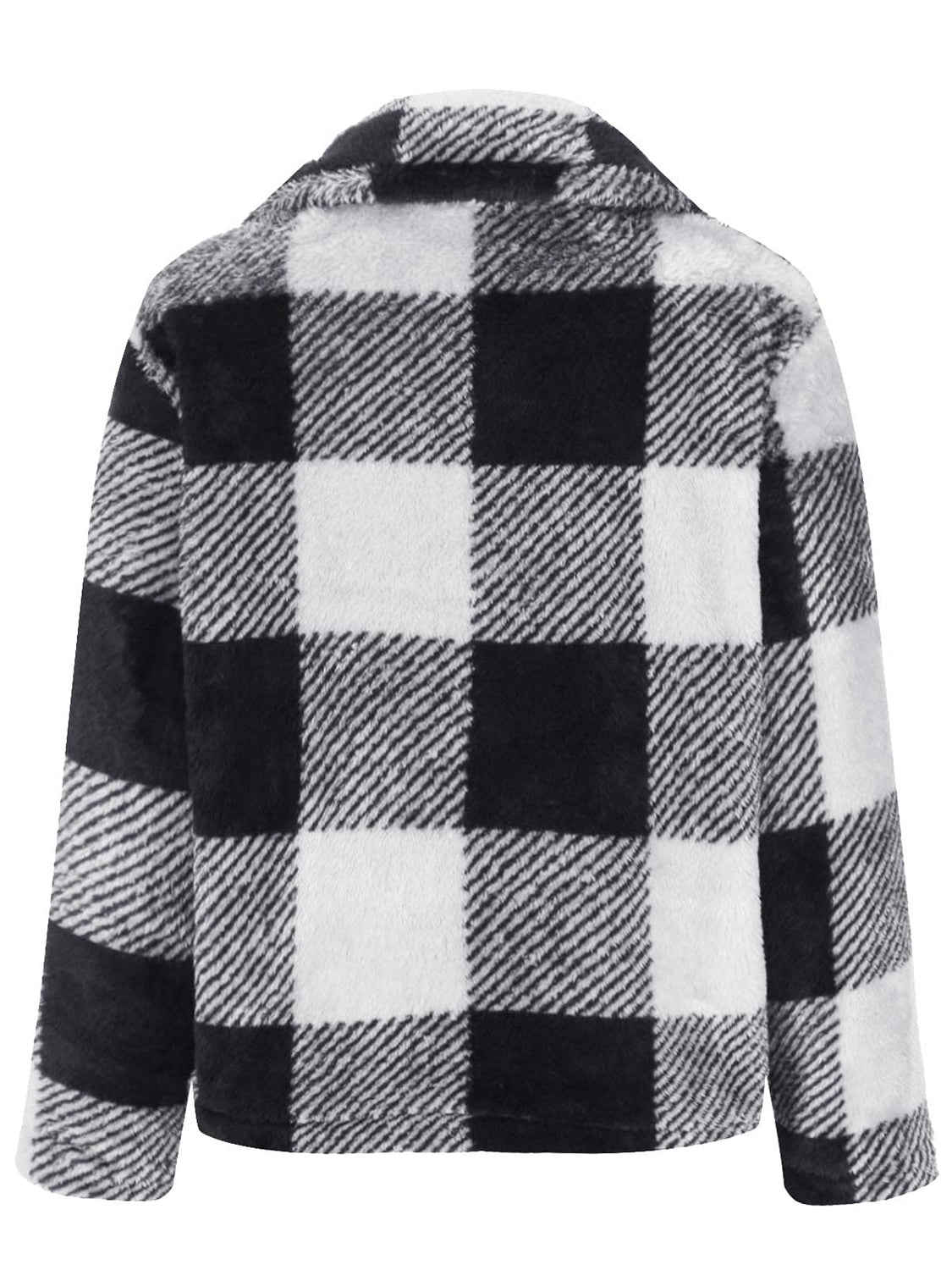 Full Size Plaid Zip Up Long Sleeve Jacket - Charming Charlie