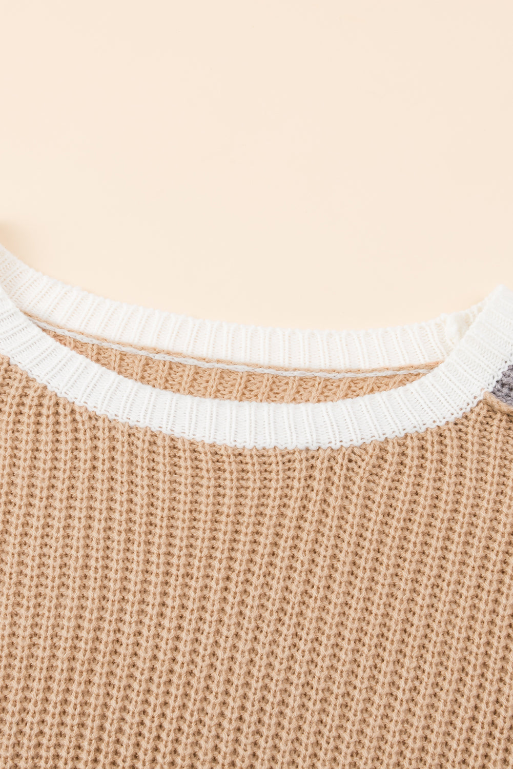 Color Block Round Neck Drop Shoulder Sweater - Charming Charlie